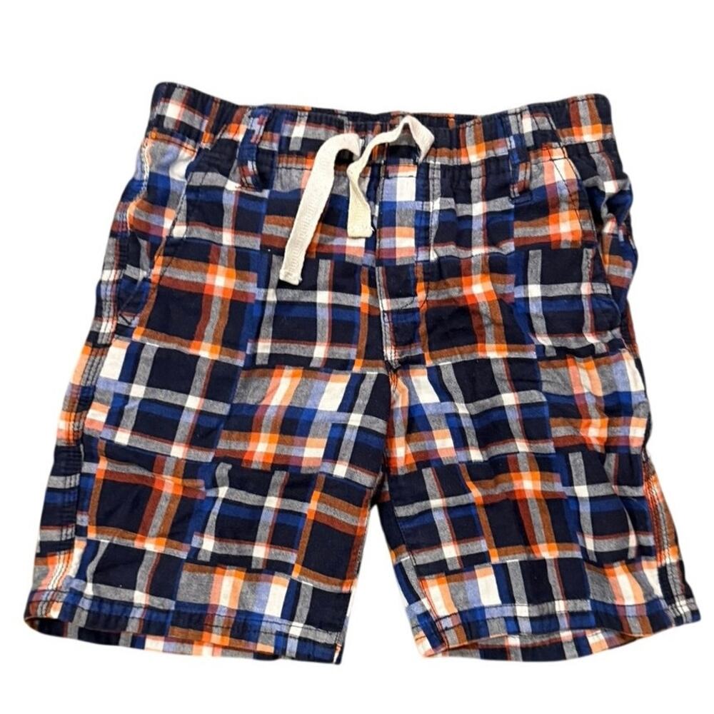 Gymboree Plaid Cargo Shorts Boys 4T Blue Orange